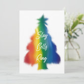 Cartes Pour Fêtes Annuelles Sonnez cloches tueuses arbre de Noël arc-en-ciel (Debout devant)