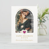 Cartes Pour Fêtes Annuelles Sophisticated Arch with Lace Effect Hot Pink Heart (Debout devant)