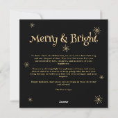Cartes Pour Fêtes Annuelles Sophisticated & Exquisite Black and Golden Collage (Dos)