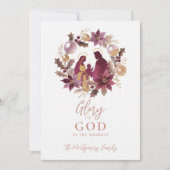 Cartes Pour Fêtes Annuelles Sophisticated Lavender Shades Holy Nativity Floral (Devant)