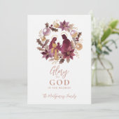Cartes Pour Fêtes Annuelles Sophisticated Lavender Shades Holy Nativity Floral (Debout devant)