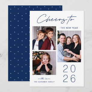 Cartes Pour Fêtes Annuelles Sophistication simple : 3 Photo Nouvel An 2025