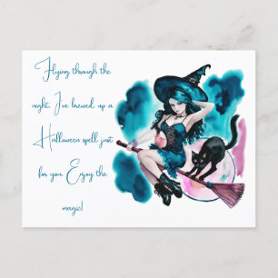 Cartes Pour Fêtes Annuelles Sorcière a brassé un sort Chat noir Halloween