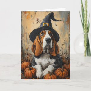 Cartes Pour Fêtes Annuelles Sorcière Basset Halloween