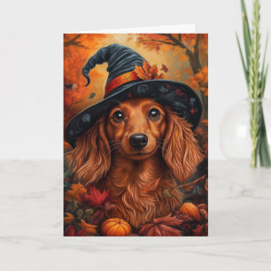 Cartes Pour Fêtes Annuelles Sorcière Dachshund Halloween