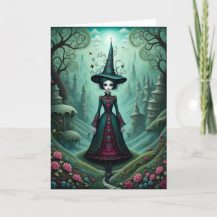 Cartes Pour Fêtes Annuelles Sorcière dans un monde surréaliste Halloween