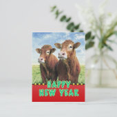 Cartes Pour Fêtes Annuelles Sorcière de BONNE ANNÉE les garçons de vache (Debout devant)
