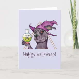Cartes Pour Fêtes Annuelles Sorcière de chien, Halloween heureux