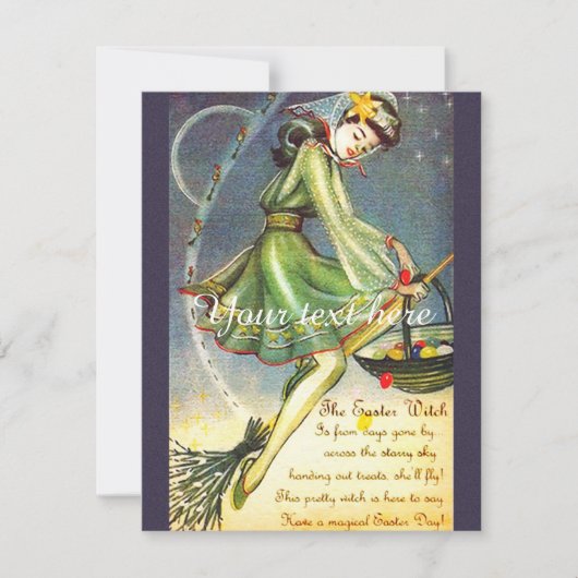 Cartes Pour Fêtes Annuelles Sorcière de Pâques tombée (Devant)