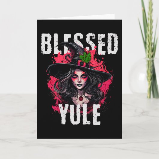 Cartes Pour Fêtes Annuelles Sorcière de Yule bénie (Devant)