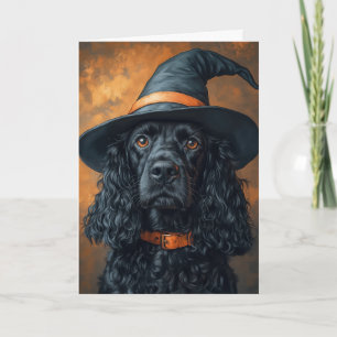 Cartes Pour Fêtes Annuelles Sorcière d'Halloween Cocker