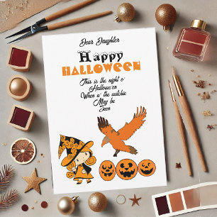 Cartes Pour Fêtes Annuelles Sorcière errante Éffrayant Jack O Lanterns Hallowe