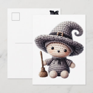 Cartes Pour Fêtes Annuelles Sorcière Mignonne au Crochet