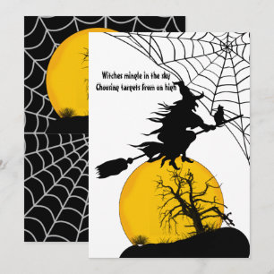 Cartes Pour Fêtes Annuelles Sorcière volante Citation Épouvantable Pleine Lune