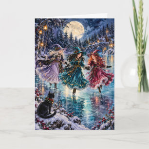 Cartes Pour Fêtes Annuelles Sorcières de patinage artistique fantaisiste Creep