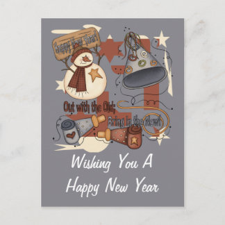 Cartes Pour Fêtes Annuelles Sortez avec l'ancien Apportez dans le nouveau