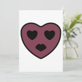 Cartes Pour Fêtes Annuelles Sortie visage coeur (Debout devant)