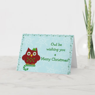 Cartes Pour Fêtes Annuelles Souhait de hibou vous un Joyeux Noël !