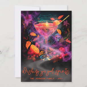 Cartes Pour Fêtes Annuelles Souhaitez-vous bon spiritueux Cocktail Éffrayant H