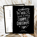 Cartes Pour Fêtes Annuelles Souhaitez-vous Joyeux Noël noir Script non photo<br><div class="desc">Souhaitez-Vous Joyeux Noël Noir Script Non Photo Carte Postale Moderne Vacances. Envoyez des voeux de vacances à vos proches avec cette carte de vacances moderne et festive. Tous les textes sont pré-arrangés pour que vous personnalisiez facilement et rapidement avec vos propres détails. Joyeuses fêtes !</div>