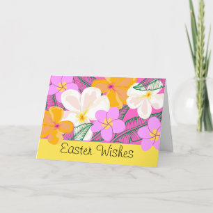 Cartes Pour Fêtes Annuelles Souhaits de Pâques aux fleurs tropicales