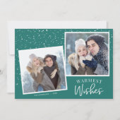 Cartes Pour Fêtes Annuelles Souhaits les plus chauds Neige foncé Turquoise 2 P (Devant)
