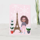Cartes Pour Fêtes Annuelles Souhaits les plus chauds Paris Tour Eiffel Noël ro (Dos)