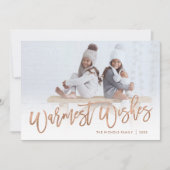 Cartes Pour Fêtes Annuelles Souhaits les plus chauds Rose Gold Script (Devant)