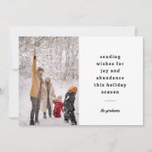 Cartes Pour Fêtes Annuelles Souhaits minimaux d'envoi typographique noir blanc (Devant)