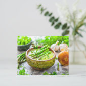 Cartes Pour Fêtes Annuelles Soupe crémeuse d'Asperges aux herbes (Debout devant)