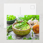 Cartes Pour Fêtes Annuelles Soupe crémeuse d'Asperges aux herbes (Devant / Derrière)