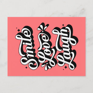 Cartes Pour Fêtes Annuelles Souriez. Amour. Rire. /Carte postale