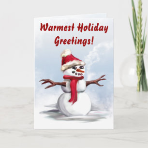 Cartes Pour Fêtes Annuelles Sourires de bonhomme de neige