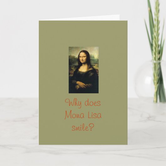 Cartes Pour Fêtes Annuelles Sourires de Mona Lisa (Devant)