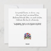 Cartes Pour Fêtes Annuelles Souris Dandelion Picnic Scripture Verset Pâques (Dos)