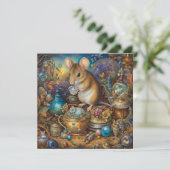 Cartes Pour Fêtes Annuelles Souris de fête (Debout devant)