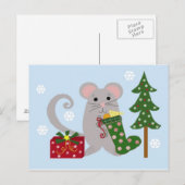 Cartes Pour Fêtes Annuelles Souris de Noël (Devant / Derrière)