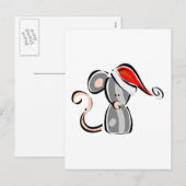Cartes Pour Fêtes Annuelles Souris de Noël (Devant / Derrière)