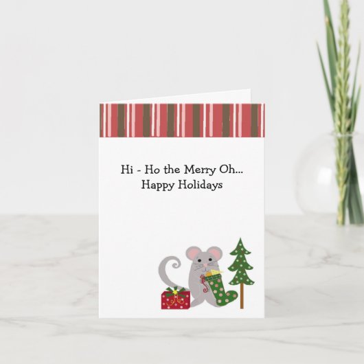 Cartes Pour Fêtes Annuelles Souris de Noël (Devant)