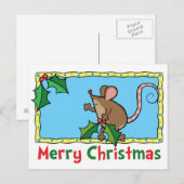 Cartes Pour Fêtes Annuelles souris de Noël (Devant / Derrière)