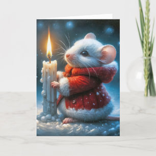 Cartes Pour Fêtes Annuelles Souris De Noël À La Bougie Poussante