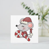 Cartes Pour Fêtes Annuelles Souris de Noël avec du sucre de canne (Debout devant)