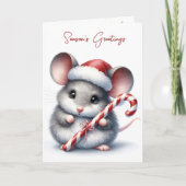 Cartes Pour Fêtes Annuelles Souris de Noël avec Sucre de canne (Devant)