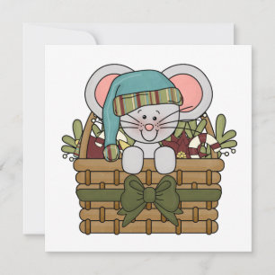Cartes Pour Fêtes Annuelles Souris de Noël dans le panier
