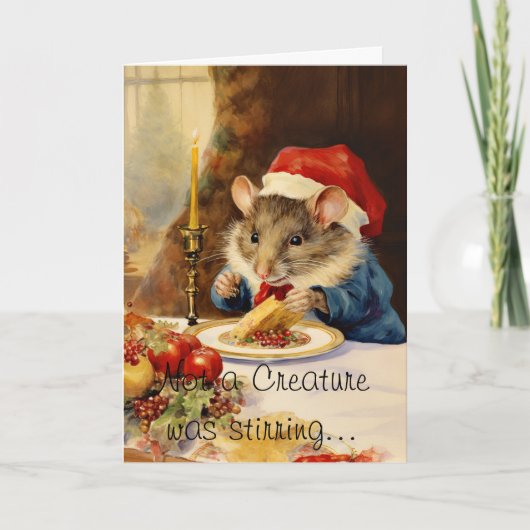 Cartes Pour Fêtes Annuelles Souris de Noël de l'Aquarelle mignonne (Devant)