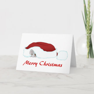 Cartes Pour Fêtes Annuelles souris de Noël sous le casquette