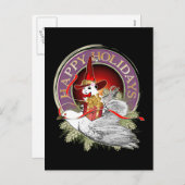 Cartes Pour Fêtes Annuelles Souris de Noël sur les ailes d'une colombe (Devant / Derrière)