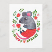 Cartes Pour Fêtes Annuelles souris dessinée (Devant)