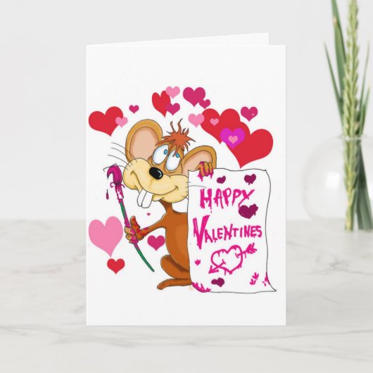 Cartes Pour Fêtes Annuelles Souris Heureuse Sainte-Valentin (Devant)