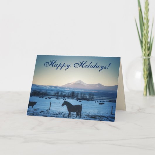 Cartes Pour Fêtes Annuelles Sous la montagne (Devant)